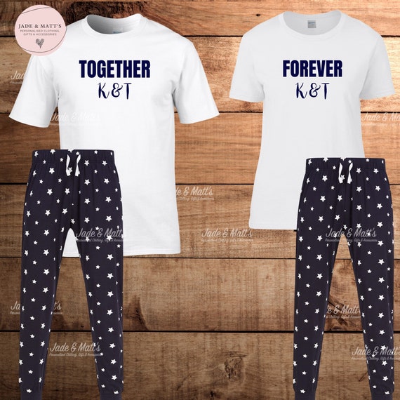 Together Forever Personalised Pyjamas Valentines Day Etsy