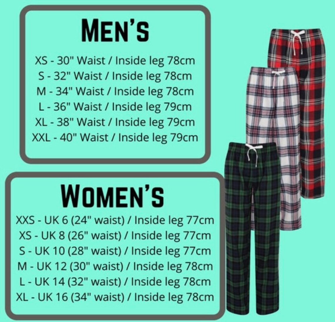 His & Hers PJS Personalised Matching Pjs Tartan Pyjamas Etsy UK