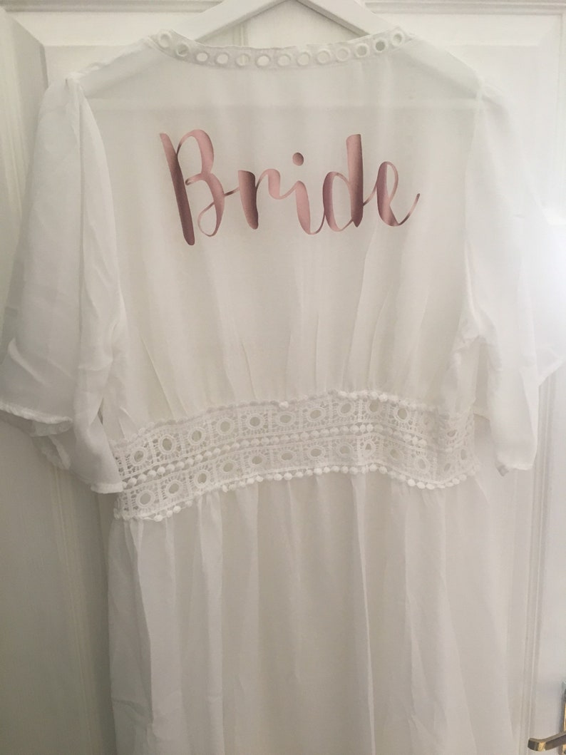 White Kaftan, personalised beach bride to be, bride, future mrs, swimwear, beachwear, bikini cover up, dress, maxi, cover up, wedding image 3