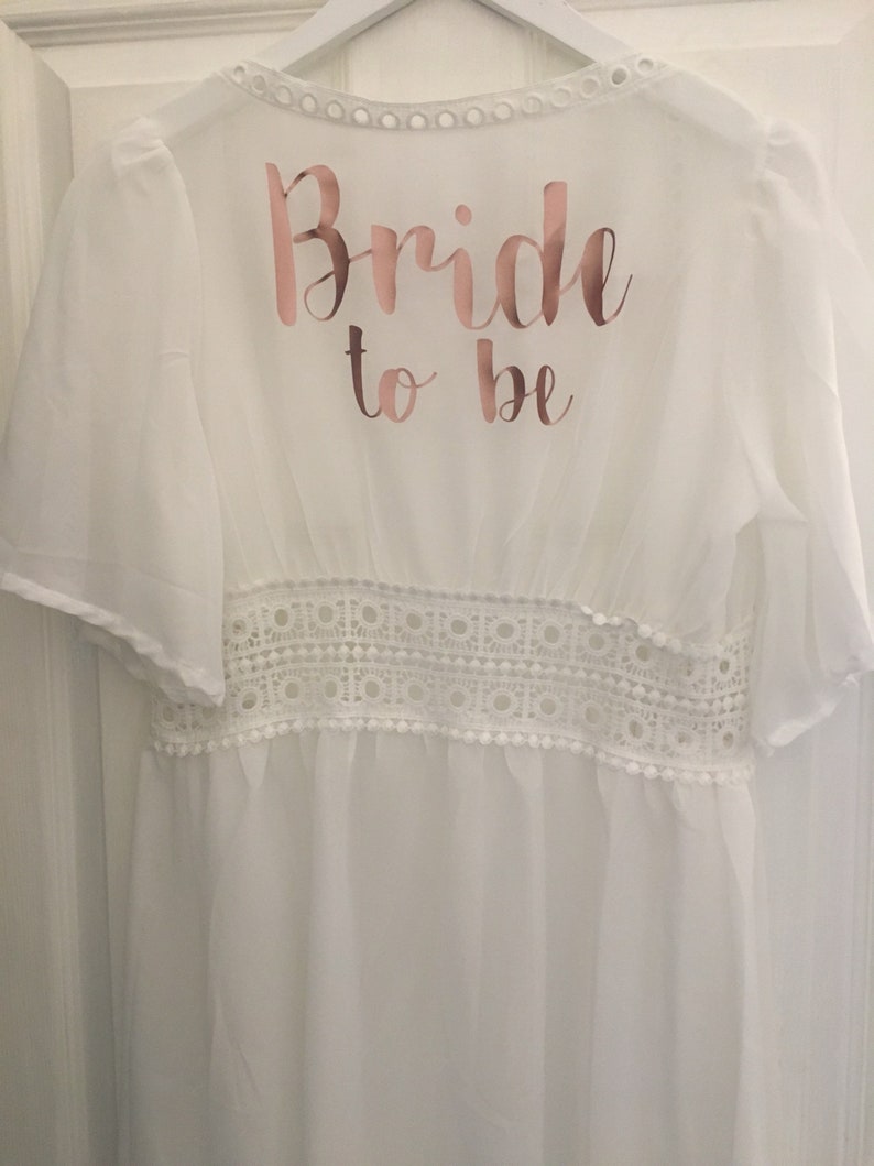 White Kaftan, personalised beach bride to be, bride, future mrs, swimwear, beachwear, bikini cover up, dress, maxi, cover up, wedding image 2