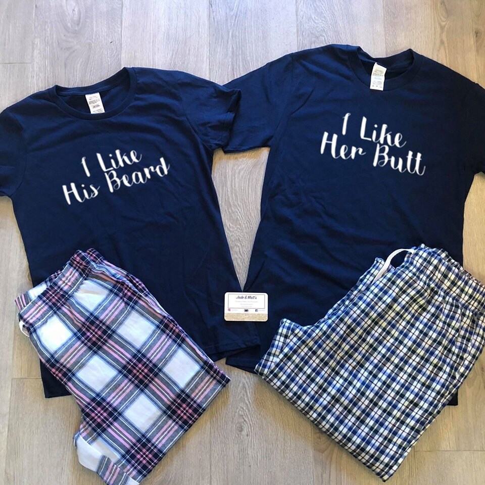 Butt Beard His & Hers Pjs, Couples Matching Pjs, Personalised, Beard Pjs,  Butt Pjs, Mr and Mrs, Tartan Pyjamas, Gift, Bride to Be, PJ Set -   Canada