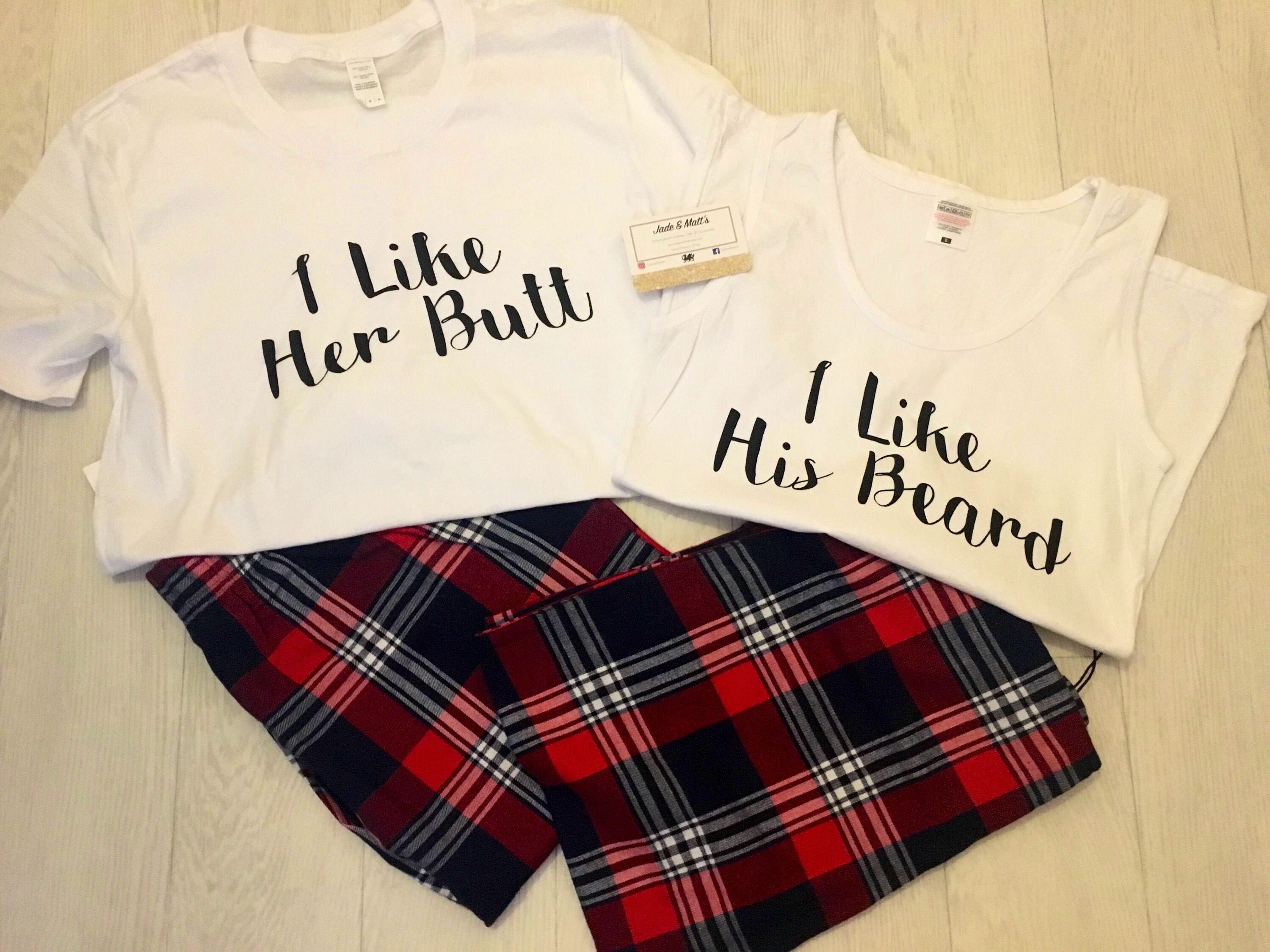 His & hers Pjs Couples Matching Pjs Personalised beard pjs Etsy
