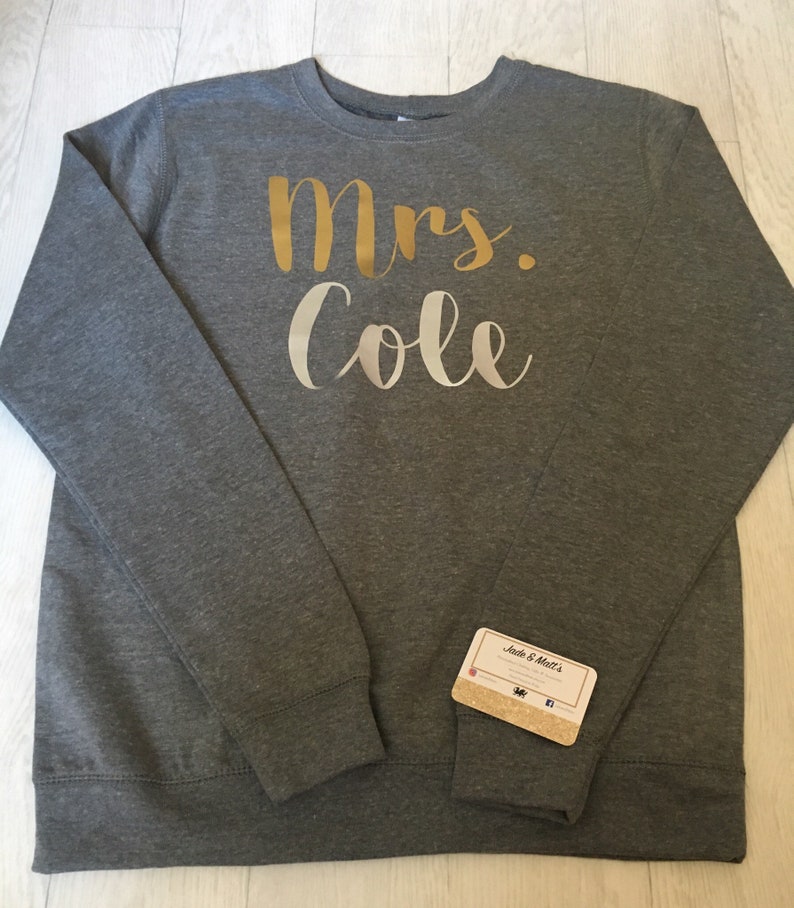 jumper wedding longsleeve top hen do bride gift Personalised Mrs Sweater sweater sweatshirt soon to be mrs future hen party tee
