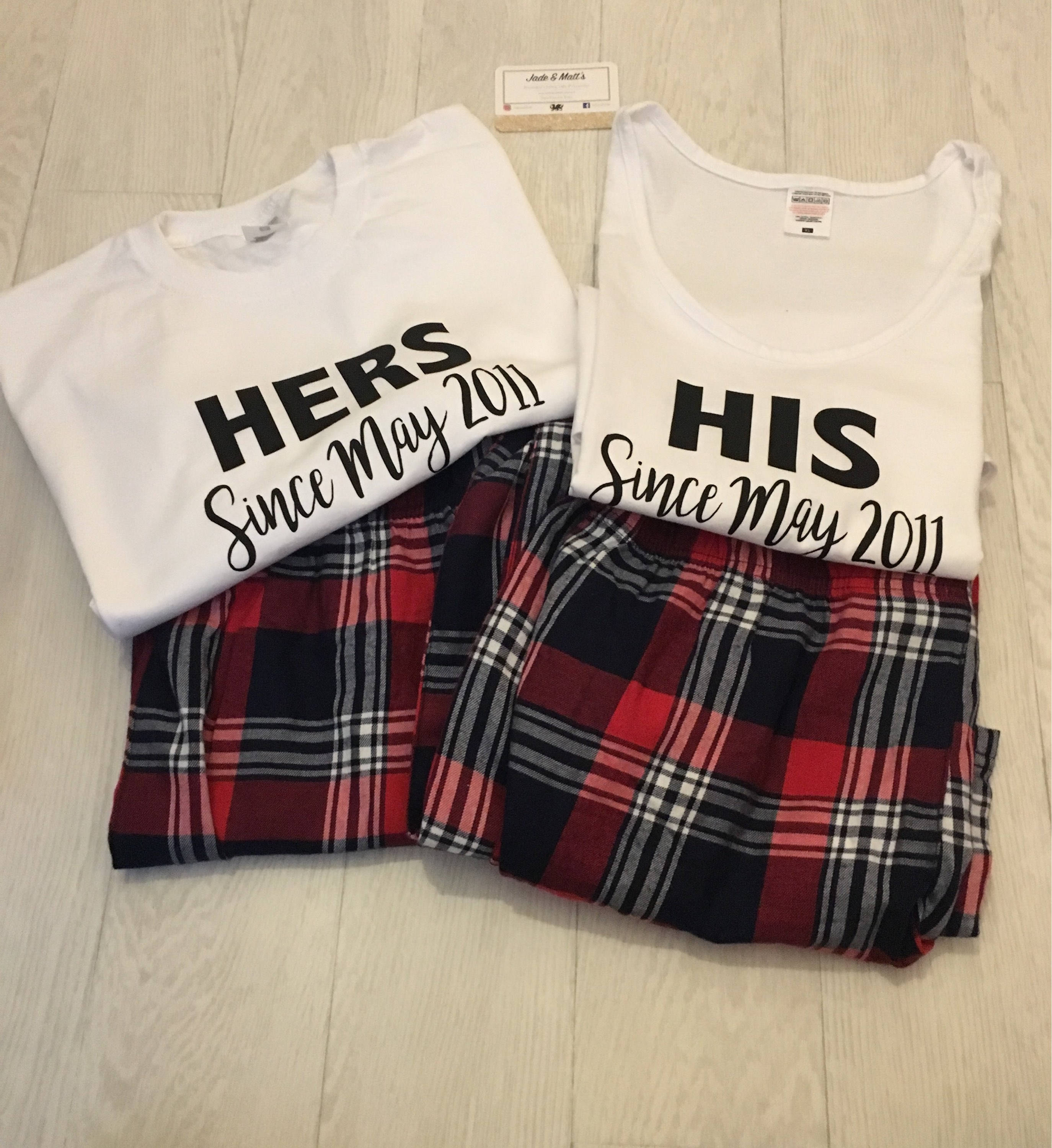His & Hers Matching Pjs Personalised Date Mr and Mrs Etsy UK