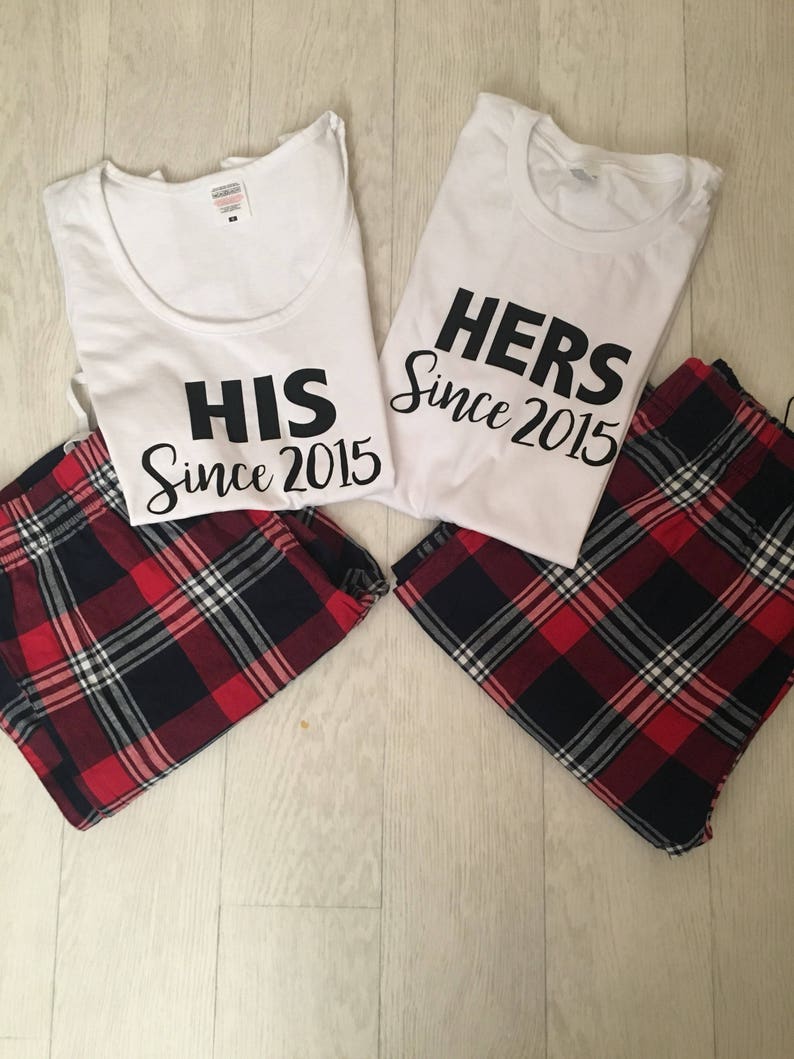 His & Hers Matching Pjs Personalised Date Mr and Mrs - Etsy UK