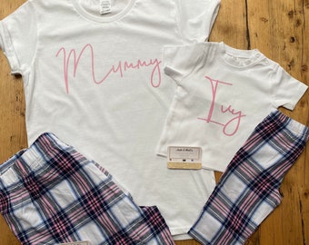 Mother & Daughter matching family pjs, personalised sets, matching set, personalized, mum,
