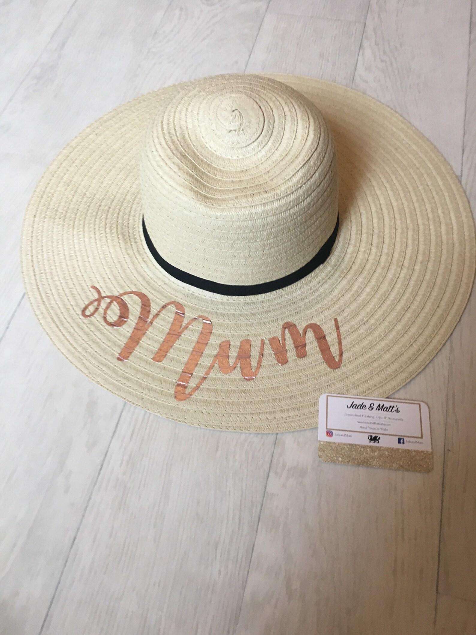 Personalised Sun Hat Name Hat Holiday Bride Floppy Hat Etsy UK