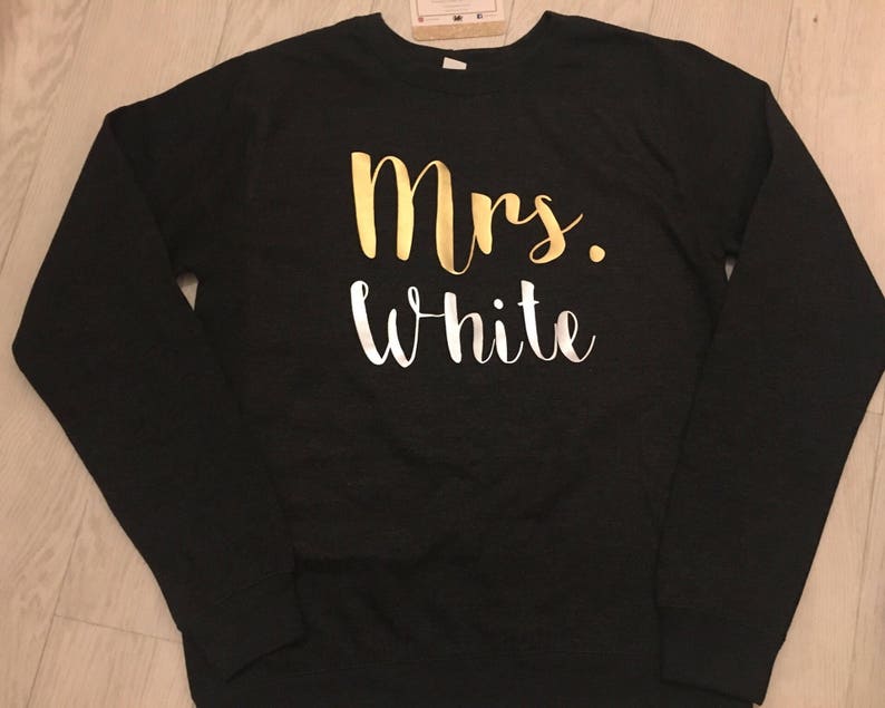 jumper wedding longsleeve top hen do bride gift Personalised Mrs Sweater sweater sweatshirt soon to be mrs future hen party tee