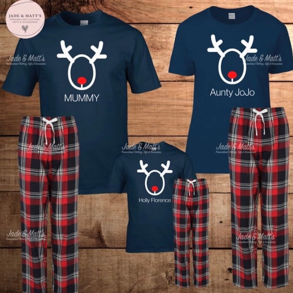 Christmas family pjs matching set, personalised xmas, personalized