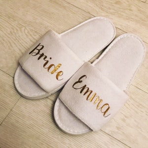 Bride personalised Slippers, bridal party