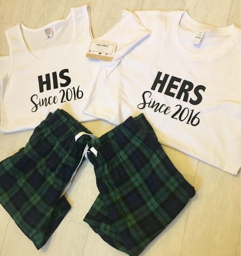 His & Hers Matching Pjs Personalised Date Mr and Mrs Etsy UK