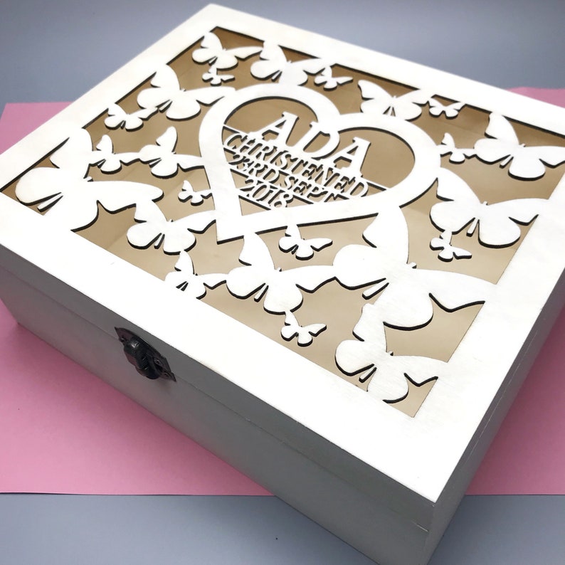 personalized baptism keepsake memory box