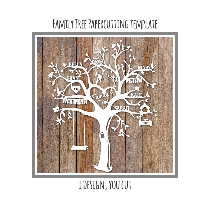 Personalised family tree paper cut papercutting TEMPLATE I Etsy