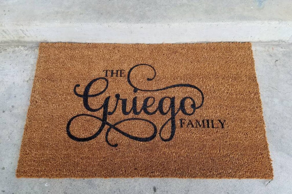 Custom Outdoor Mat / Coir Door Mat / Family Name Door Mat / Etsy