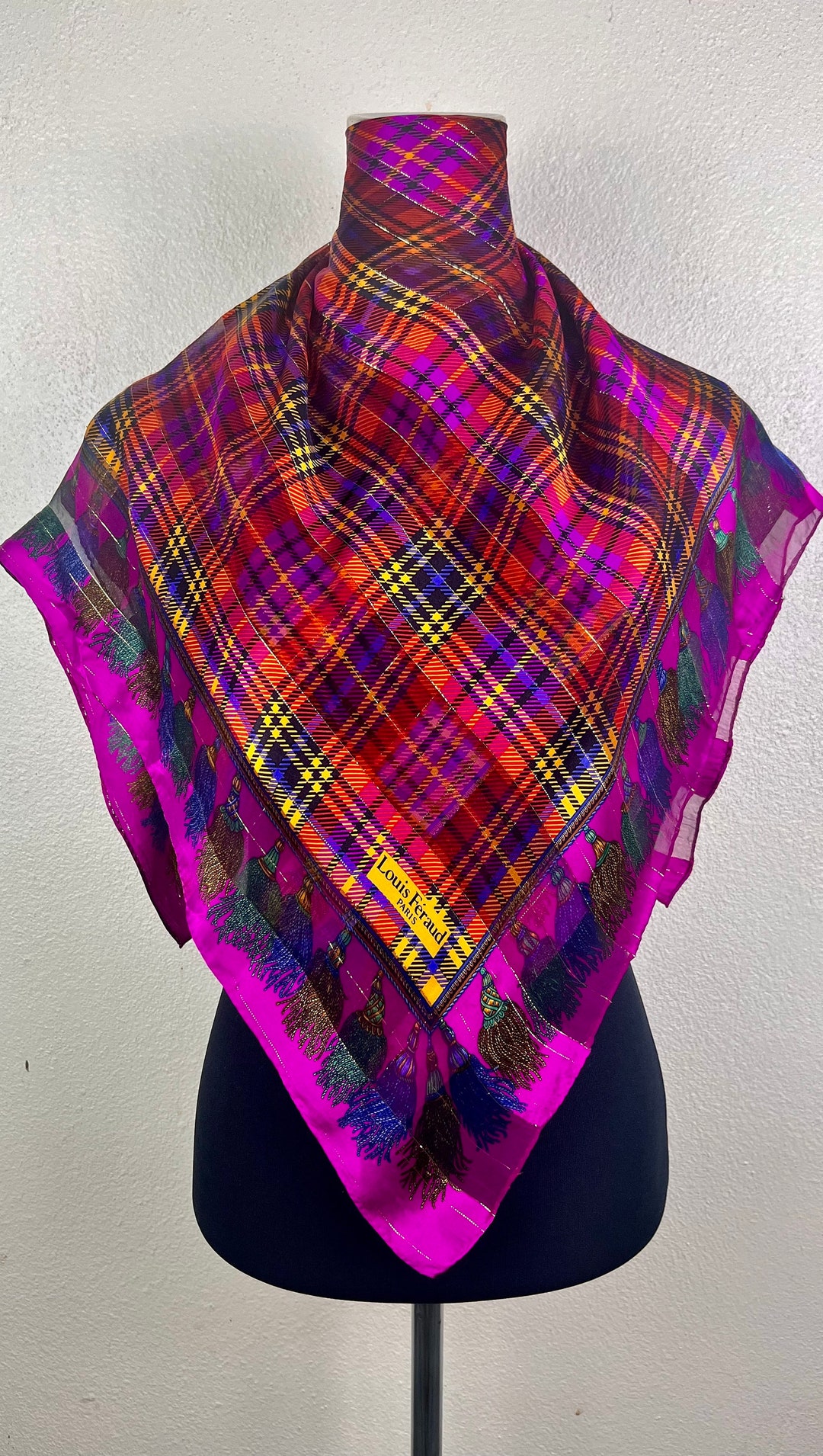 Foulard En Soie Louis Feraud Multicolore - Écharpe Femme De Luxe