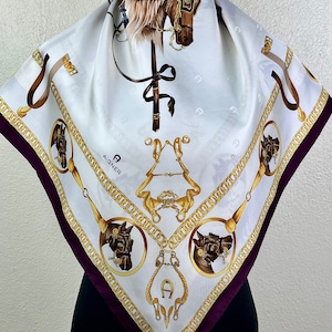 Free shipping Aigner silk scarf vintage size U61718