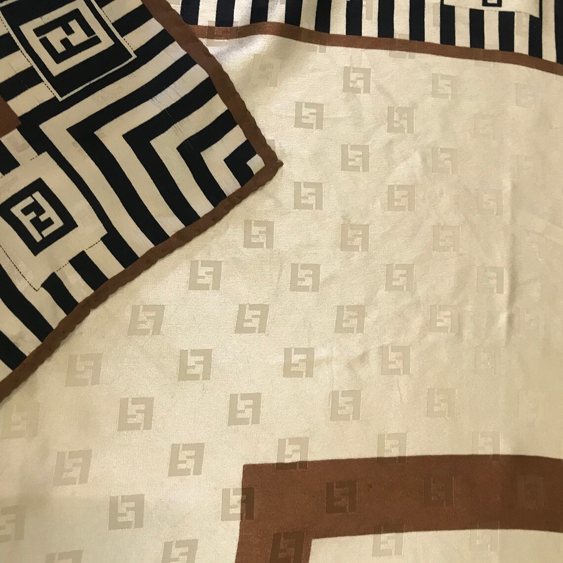 Free Shipping Fendi silk scarf vintage A63 size 34 inches | Etsy