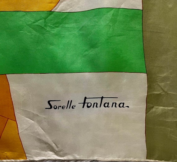 Freeshipping Sorelle fontana silk scarf vintage s… - image 2