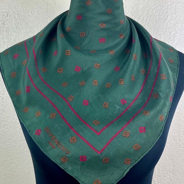 Freeshipping Givenchy vintage silk scarf Ab33