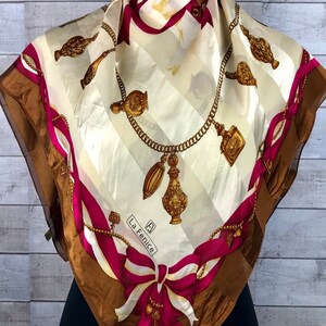 Free post La Fenice silk scarf vintage N size 34 x 34 inches