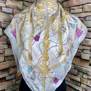 Freeshipping Lancel Paris silk scarf vintage scarves (J31)