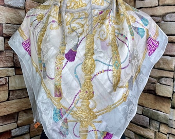 Freeshipping Lancel Paris silk scarf vintage scarves (J31)