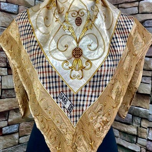 Freeshipping Daks london silk scarf vintage (w71)