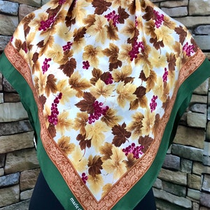 Freeshipping Marie claire scarf floral green vintage scarf (za1)