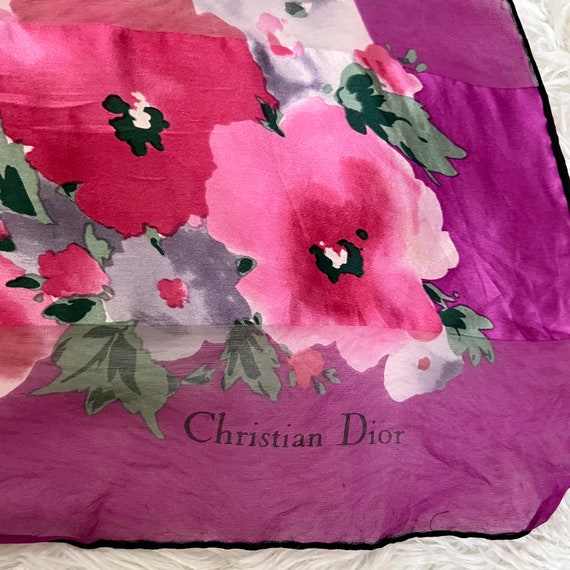 Freeshipping Christian Dior silk scarf vintage (C… - image 7