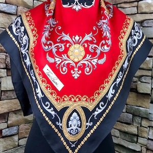 Freeshipping tino lauri scarf vintage silk /red color/ (y50)