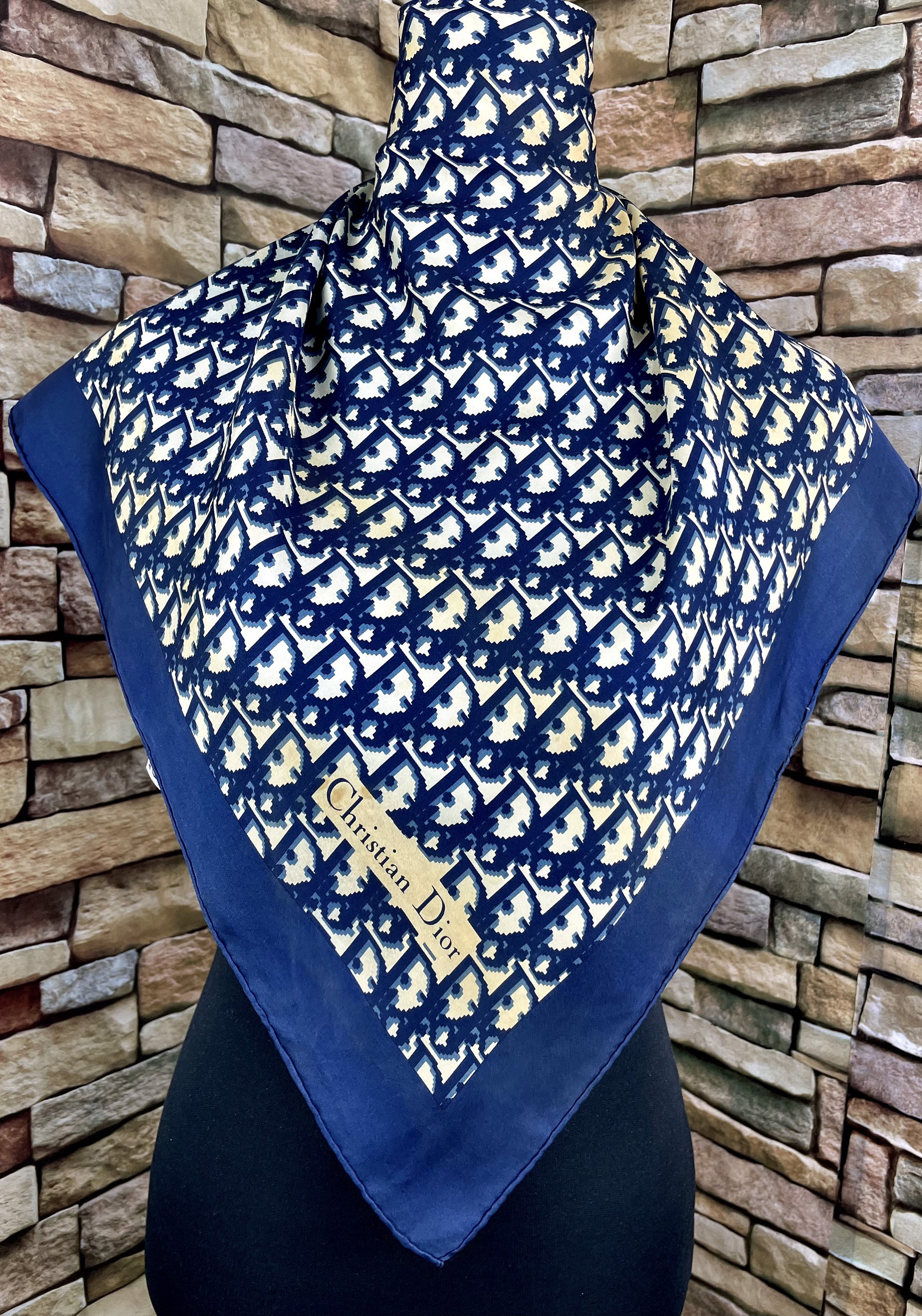 monogram dior silk scarf