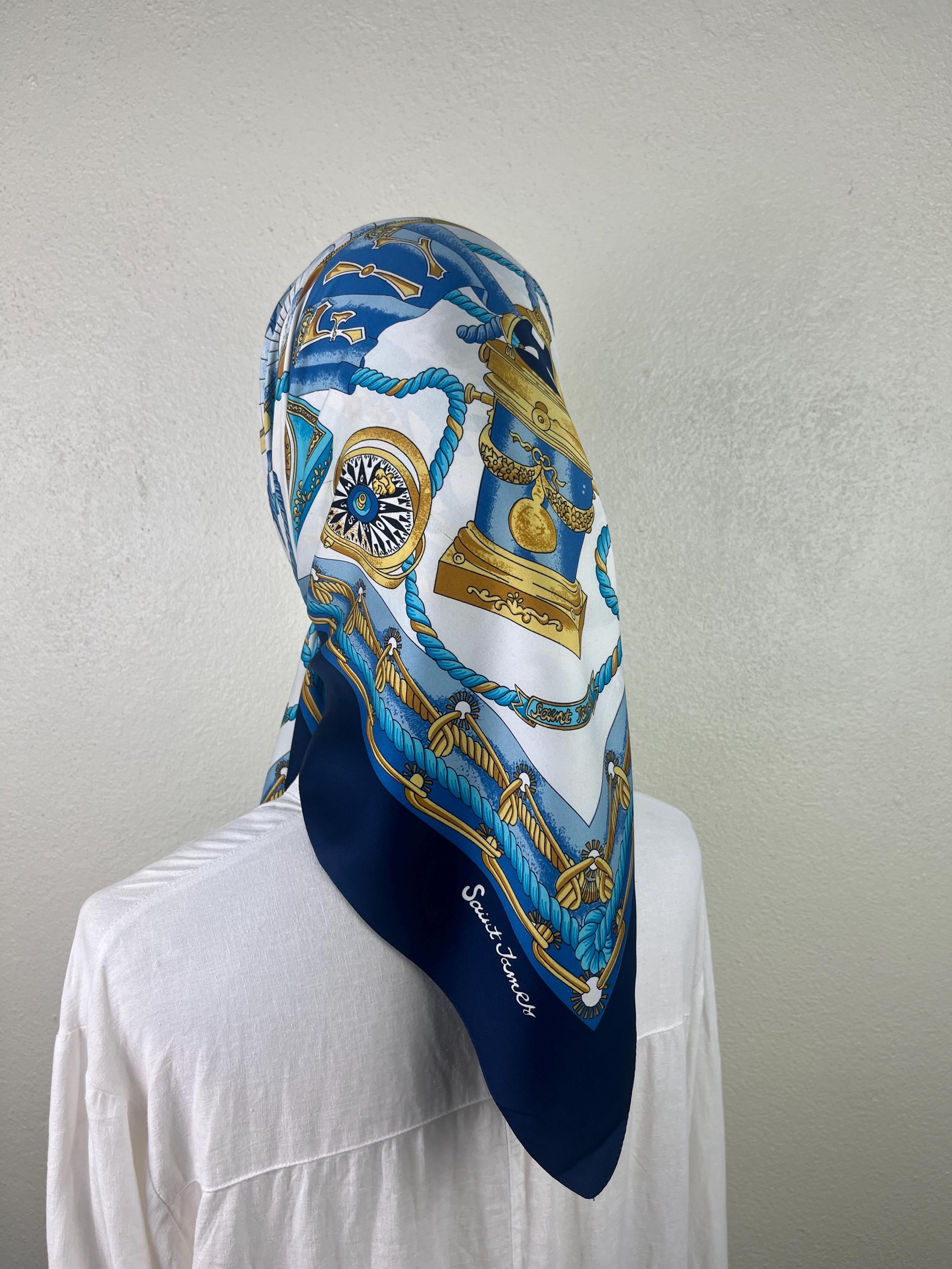 Foulard 100% Pure en Soie Vintage Femme (853) 64cm X 68m