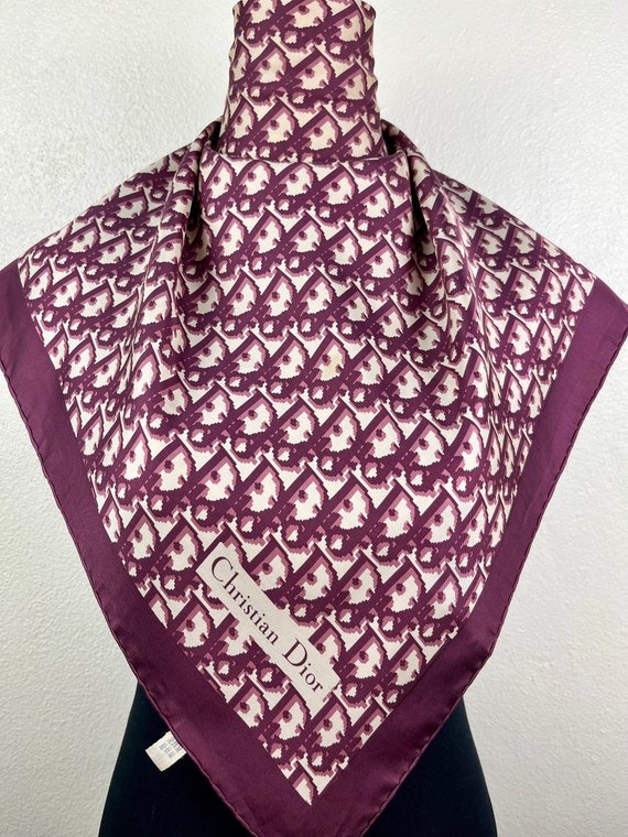 Freeshipping Christian Dior Monogram Silk Scarf Vintage -  Israel