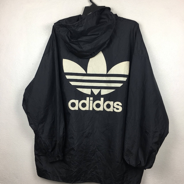 90s Adidas Trefoil Vintage Descente Windbreaker Adidas Vintage Hoodie Oversize Size XL