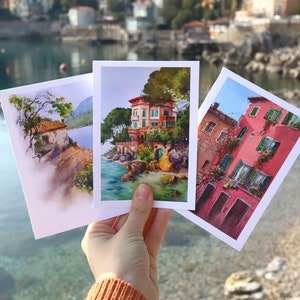Impresiones de arte de ciudades costeras europeas, decoración del hogar de la casa de playa Puerto náutico Regalo de recuerdo de vacaciones, puertos costeros europeos, Rabac Rovinj Istra