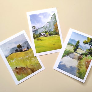 Grußkarten Set von Bohinj Tal, Slowenien Landschaft | Kunstdruck | Slowenisches Souvenir | Reise Geschenk | Europäischer Künstler