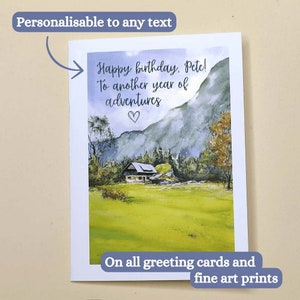 Biglietti di auguri personalizzati per regalo di compleanno, biglietti di ringraziamento, nome e data personalizzati, piccoli regali artistici di viaggio, biglietti personalizzati personalizzabili