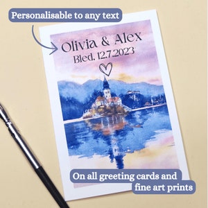 Personalisierte Grußkarten für Hochzeitsgäste, Geburtstagsgeschenk, Name und Datum nach Wunsch, kleine Kunstgeschenke für Österreich, Personalisierte anpassbare Karten