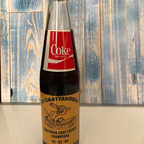 Unopened/full UTC Commemorative Coke Bottle of The 1981,82,and 83 Southern Conference Champions