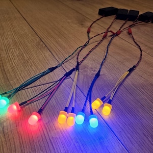 LED Glowing Eye Kit: Fursuit Costume Lights - Red, Green, Blue