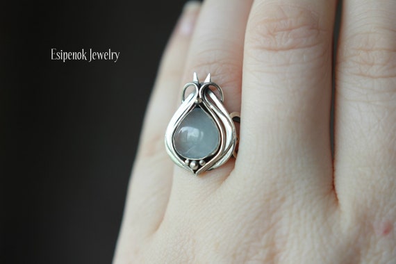 Sterling Silver 925 Wire Wrapped Ring Cocktail Mermaid Unique Etsy