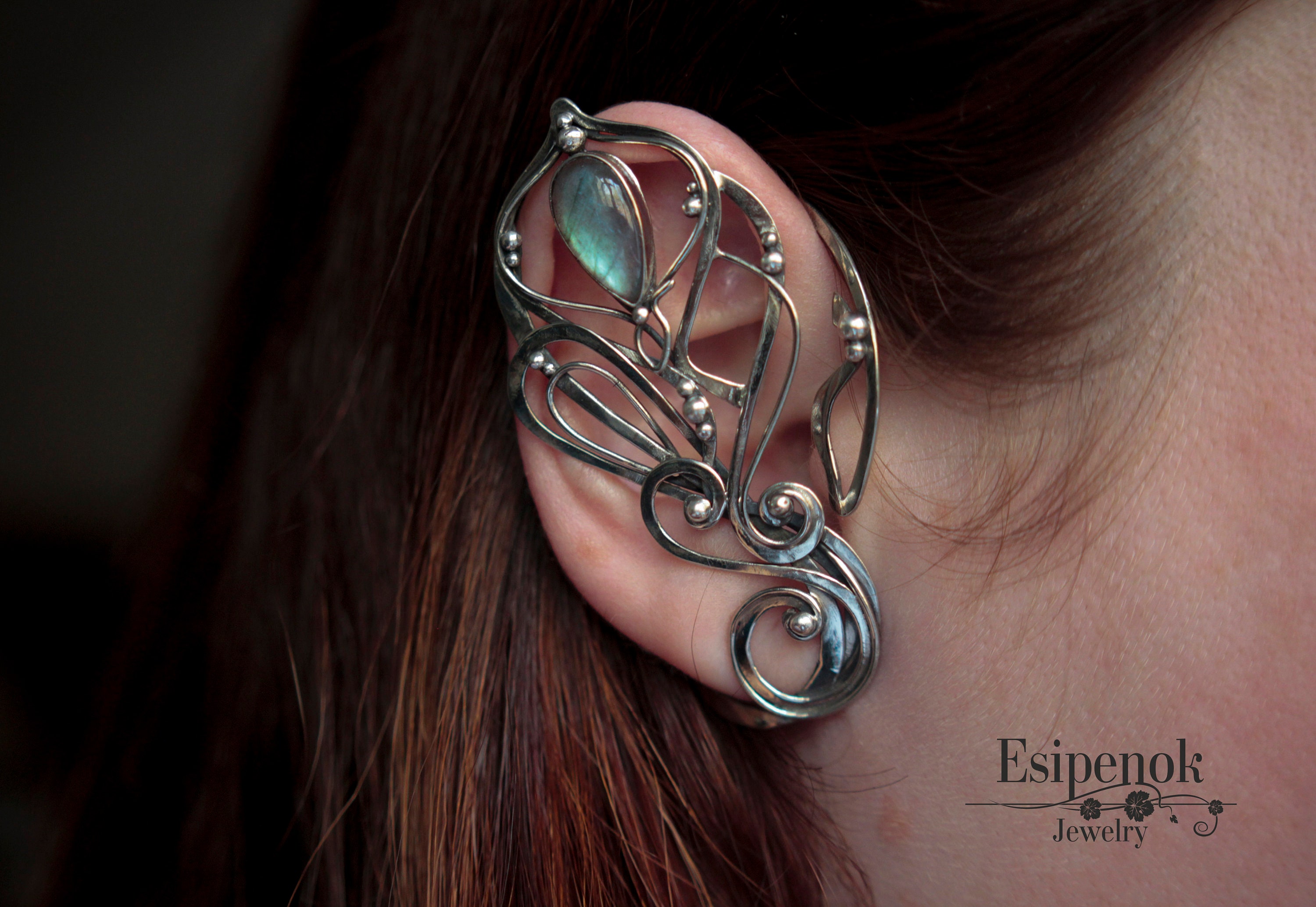 Wrapped nickel silver ear cuff Beauty gift Dainty fairy ear Etsy