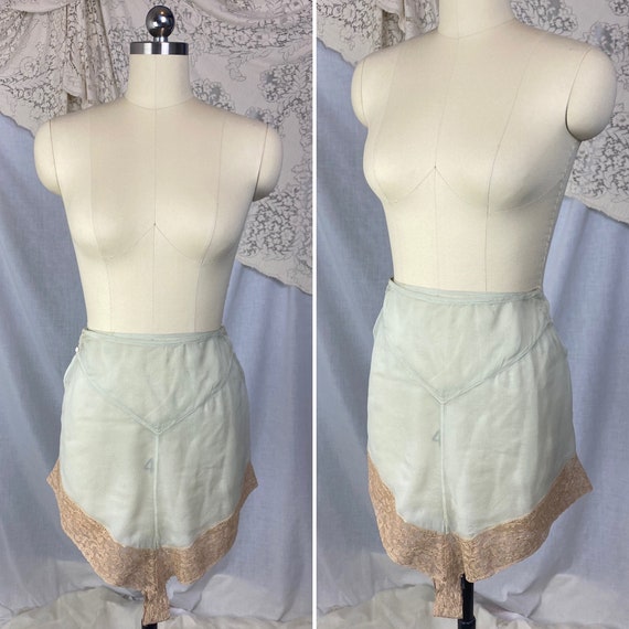 Antique 1920's Tap Pants | Sheer Mint Green Silk C