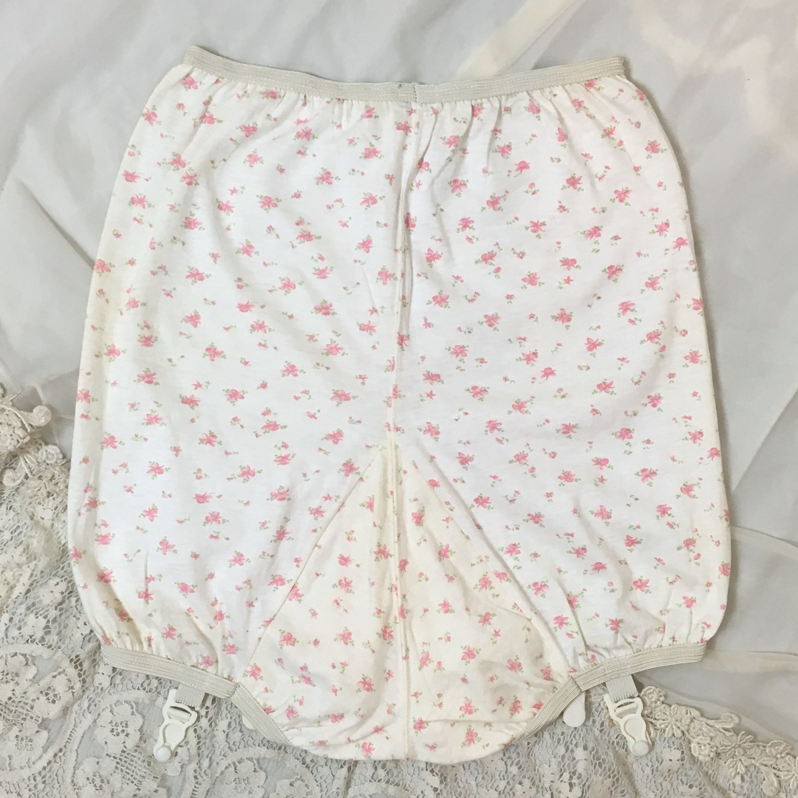 Vintage 1950's Garter Panties High Waist Soft White - Etsy