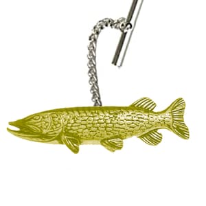 F40 Pike Fish 4.9cm X 1.9cm English Pewter cufflinks tie slide sets tie pin bolo neck tie kilt blanket pin chrome gold or pewter finish