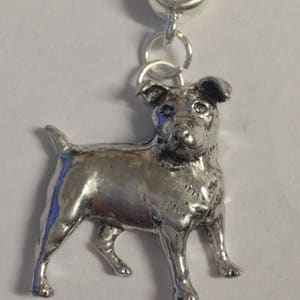 Jack Russell Terrier Dog D13 Charm with 5mm bail to fit Pendant Bracelet, Pandora, necklaces chrome gold or pewter finish available