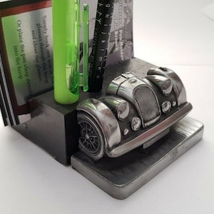 Klassieke auto Morgn Auto met tinnen effect Auto Visitekaartje en pen potloodhouder bureau cadeau-display