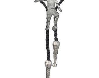 Soccer Footballer GT5 3.7x4.4cm Fine English Pewter on Necklace Western Cowboy Necktie Bola Bolo Tie  unisex line dancing cowboy Wild West