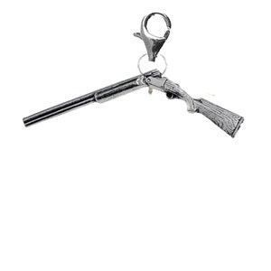 G33 Broken Shotgun Fine English Pewter On a Sterling Silver 925 Trigger Clasp 925 hoop charm chrome COPPER or pewter finish available