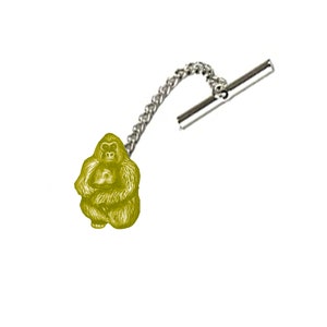 Gemelos de peltre inglés fino R87 Gorilla Ape de 1,9 cm x 2,6 cm, juego de pasadores de corbata, alfiler de corbata, kilt cromado, acabado en cobre o peltre disponible